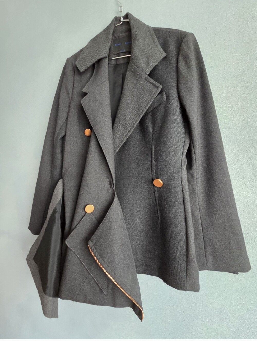 PROENZA SCHOULER NWOT CHARCOAL VIRGIN WOOL SILK JACKET BLAZER US 10 - Picture 8 of 15
